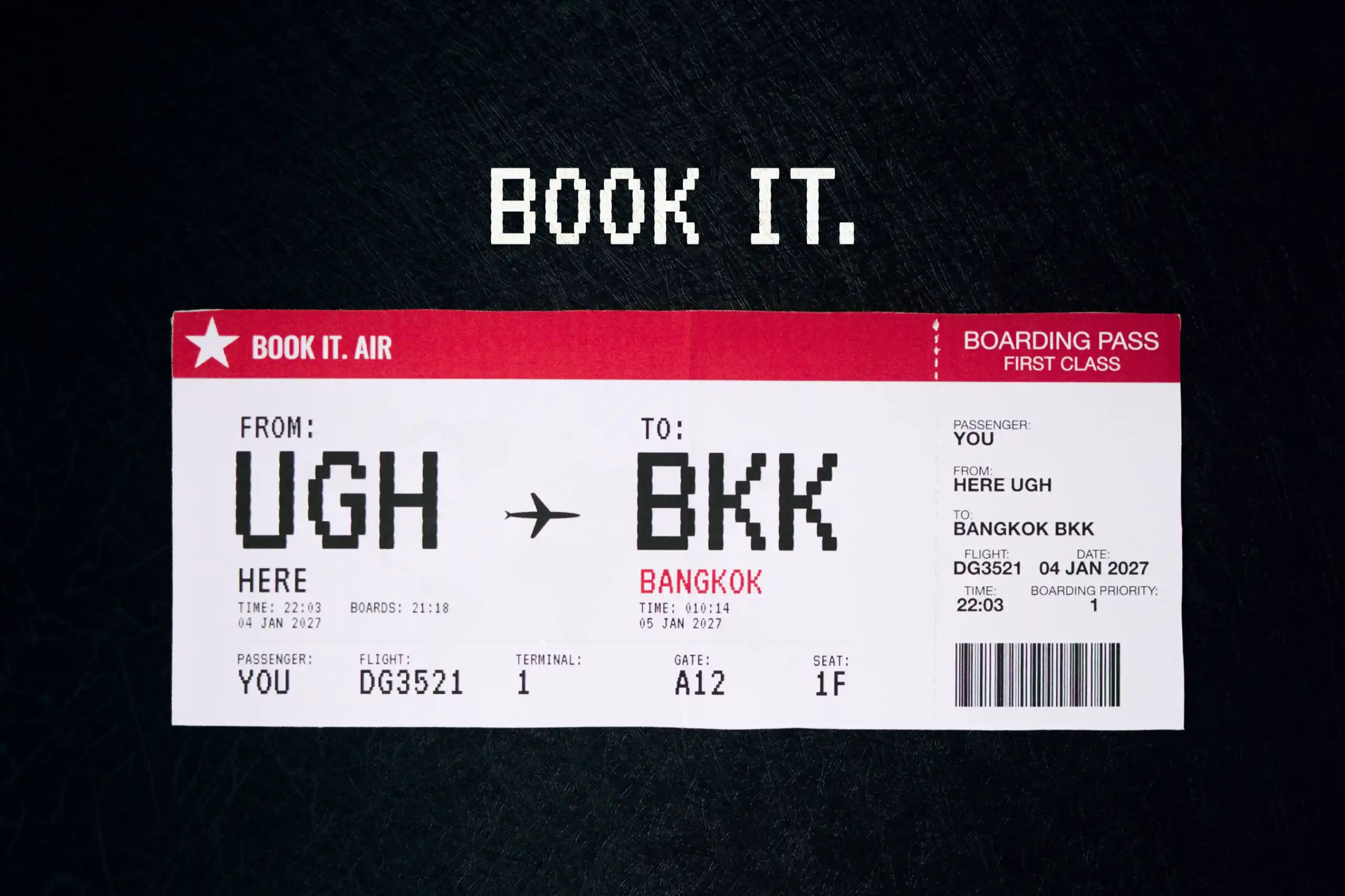 BOOK IT. Bangkok Boarding Pass Art
