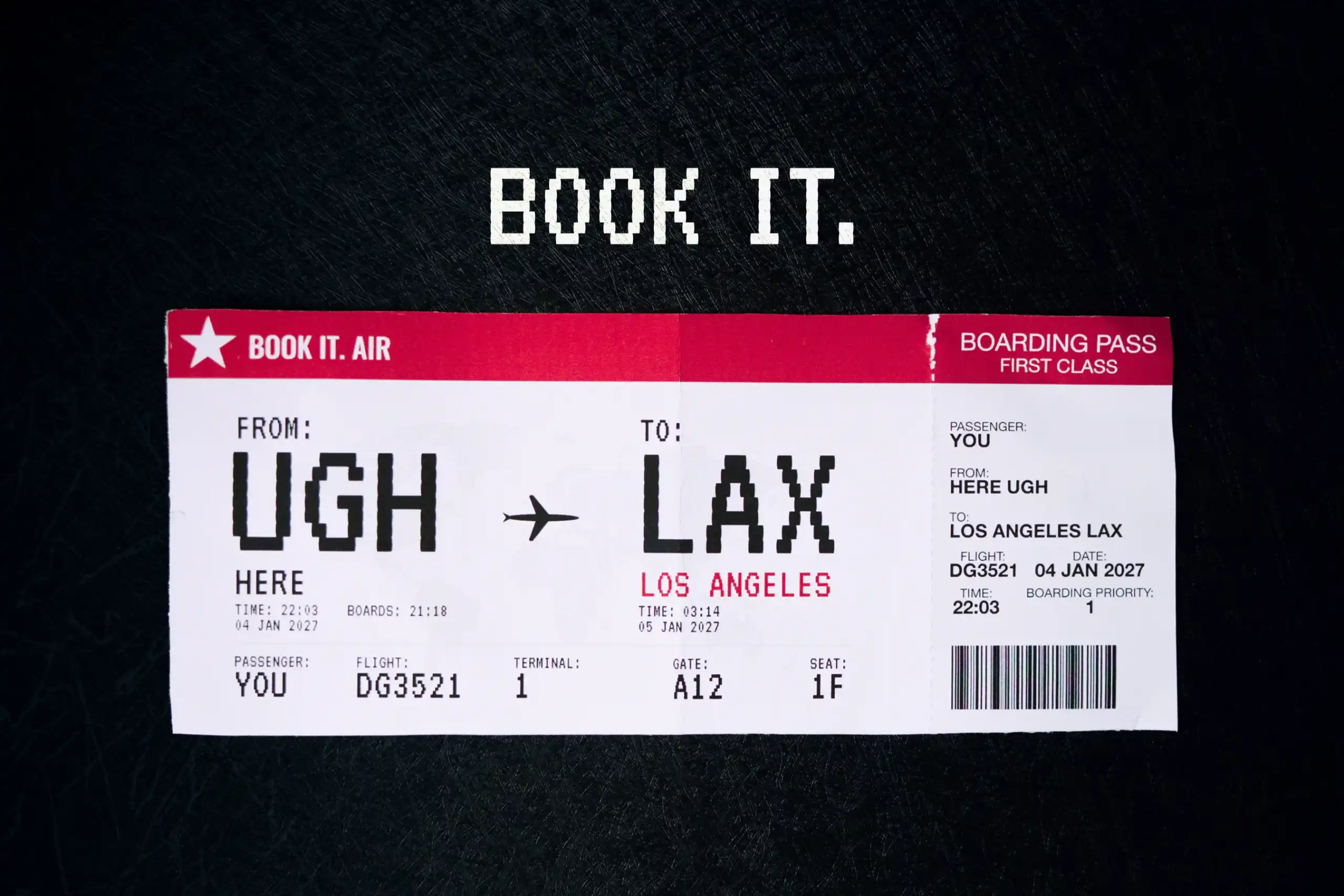 BOOK IT. Los Angeles Boarding Pass Art