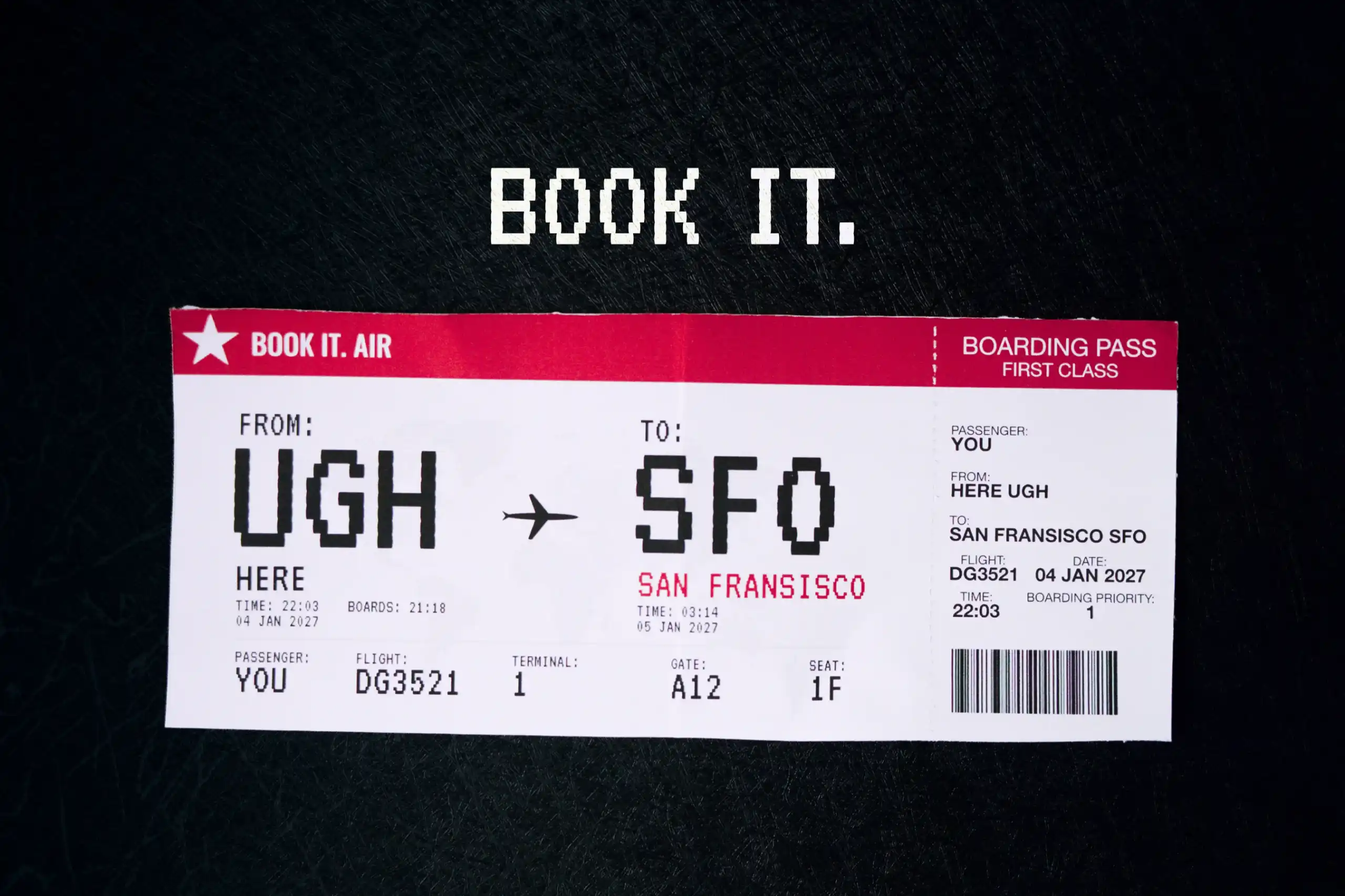 BOOK IT. San Fransisco Boarding Pass Art
